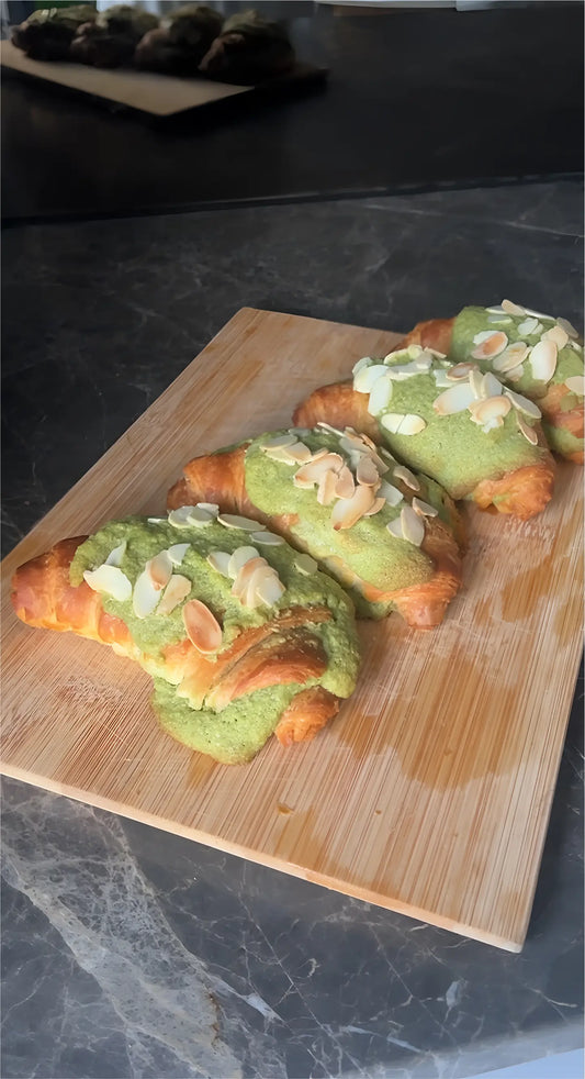 Matcha Almond Croissants