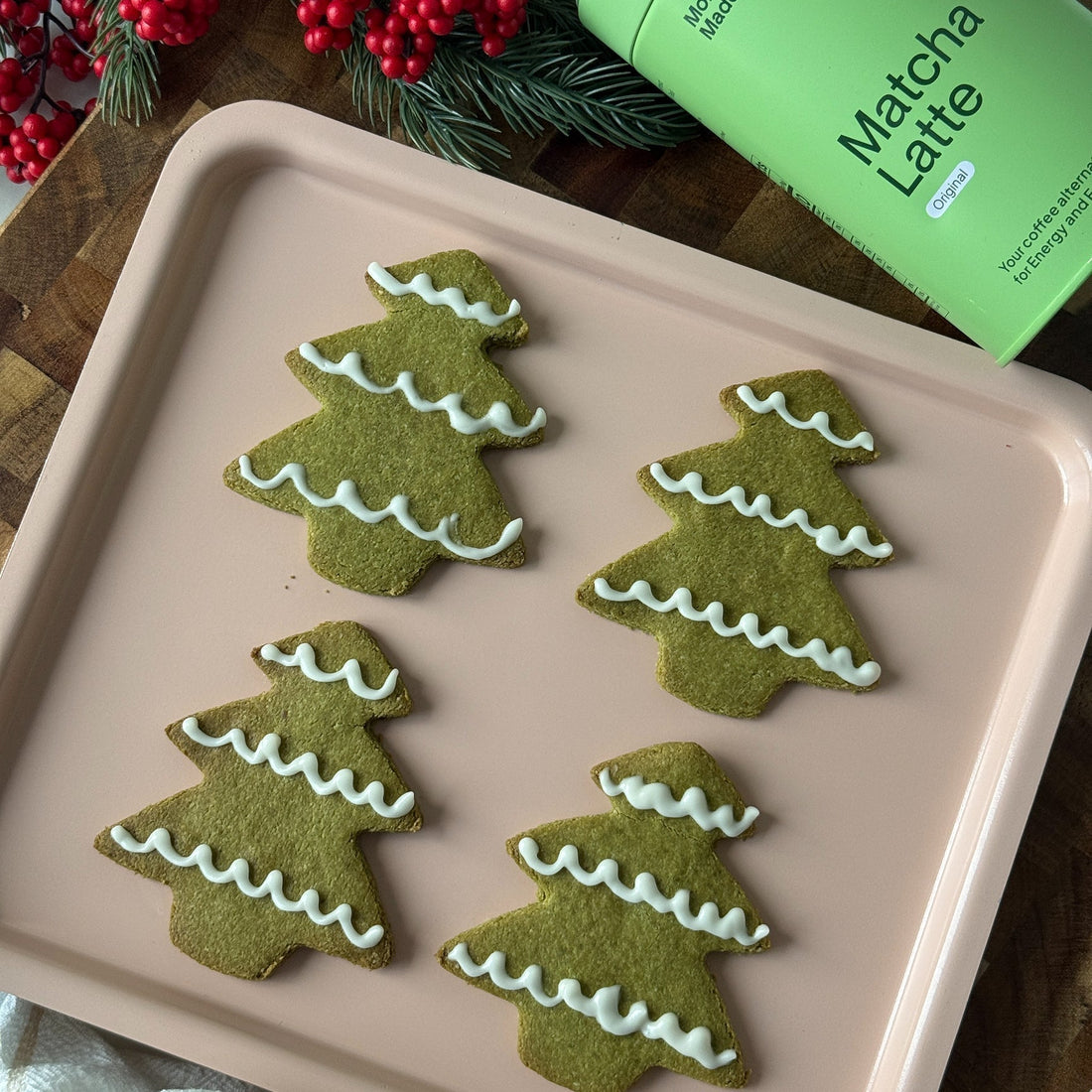 Christmas Matcha Sugar Cookies